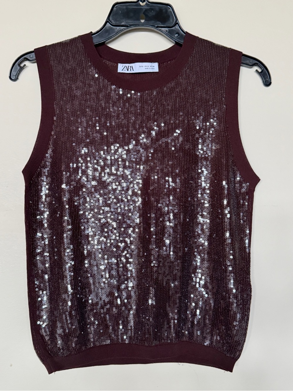 Zara sequins sleeveless top vest size M